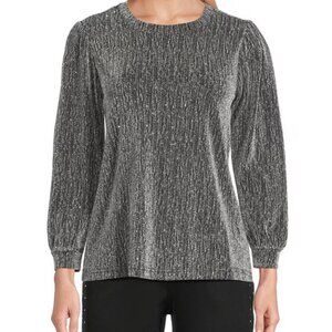 Festive Intro Lurex knit Multicolor Metallic crewneck top